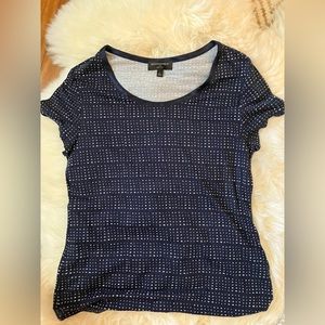 Banana Republic Navy Print Luxe Touch Tee